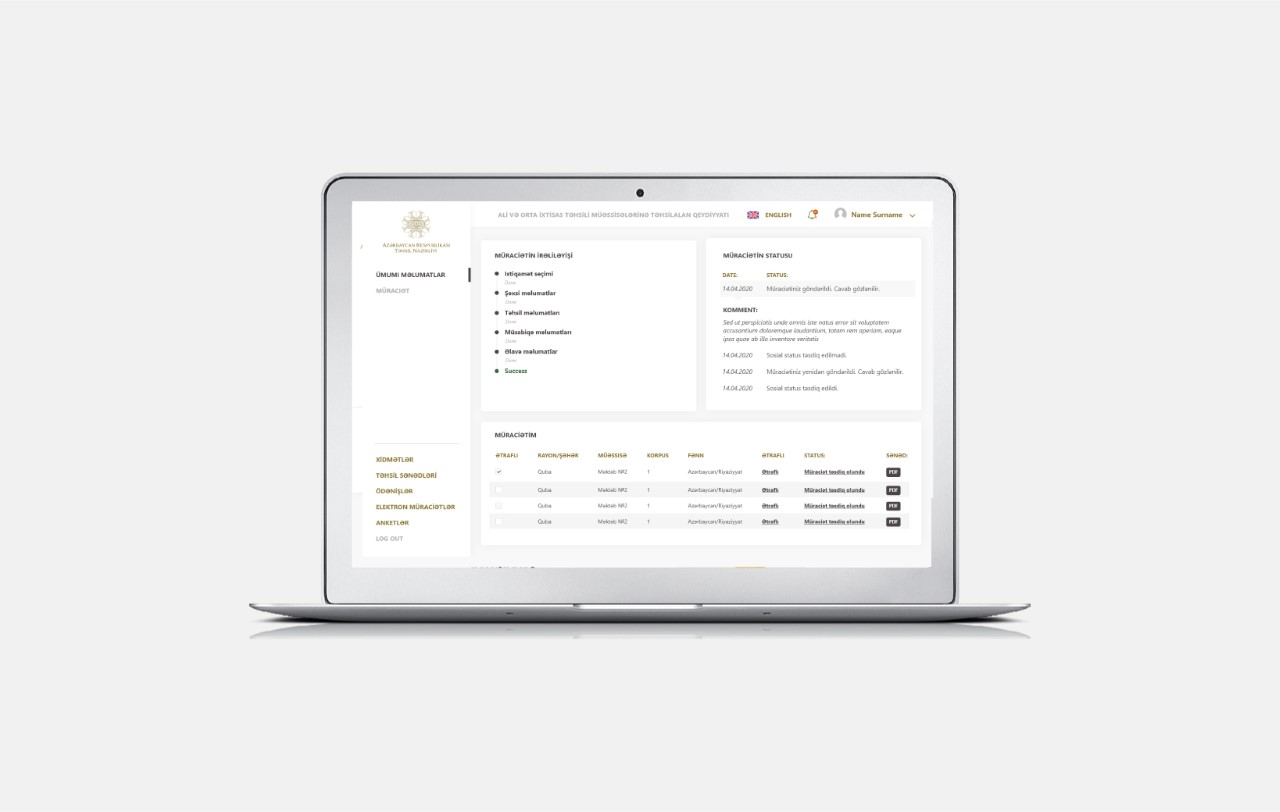 Ali və orta ixtisas təhsili müəssisələrinə təhsilalan qeydiyyatı